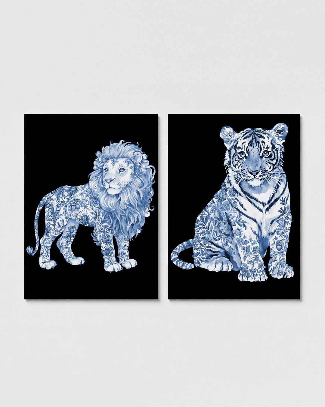 Blauw witte leeuw Posterset