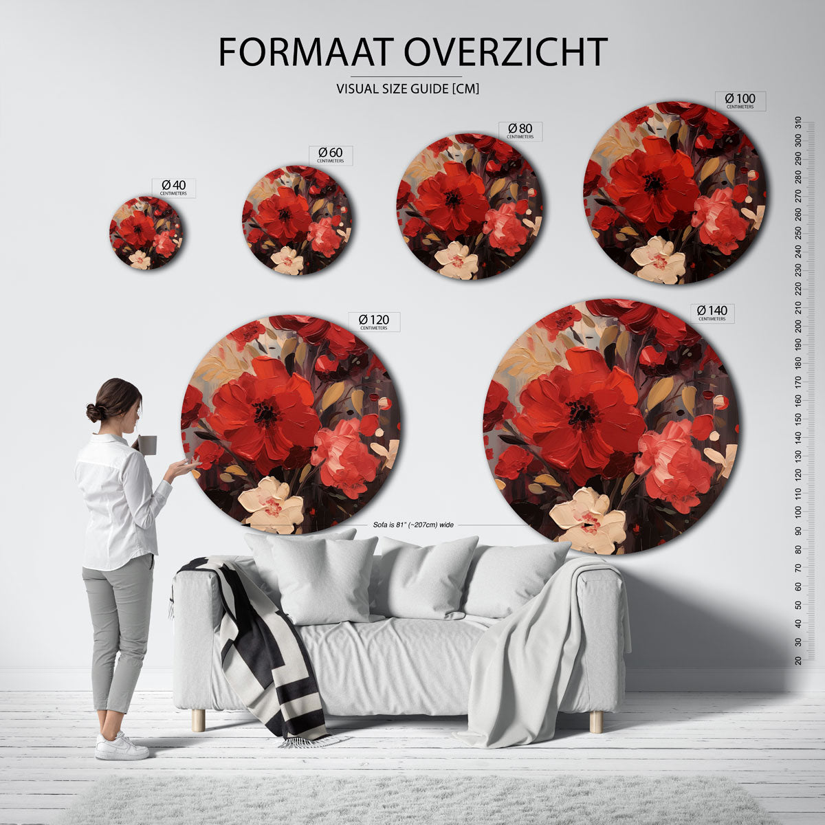 Rode bloemen Muurcirkel