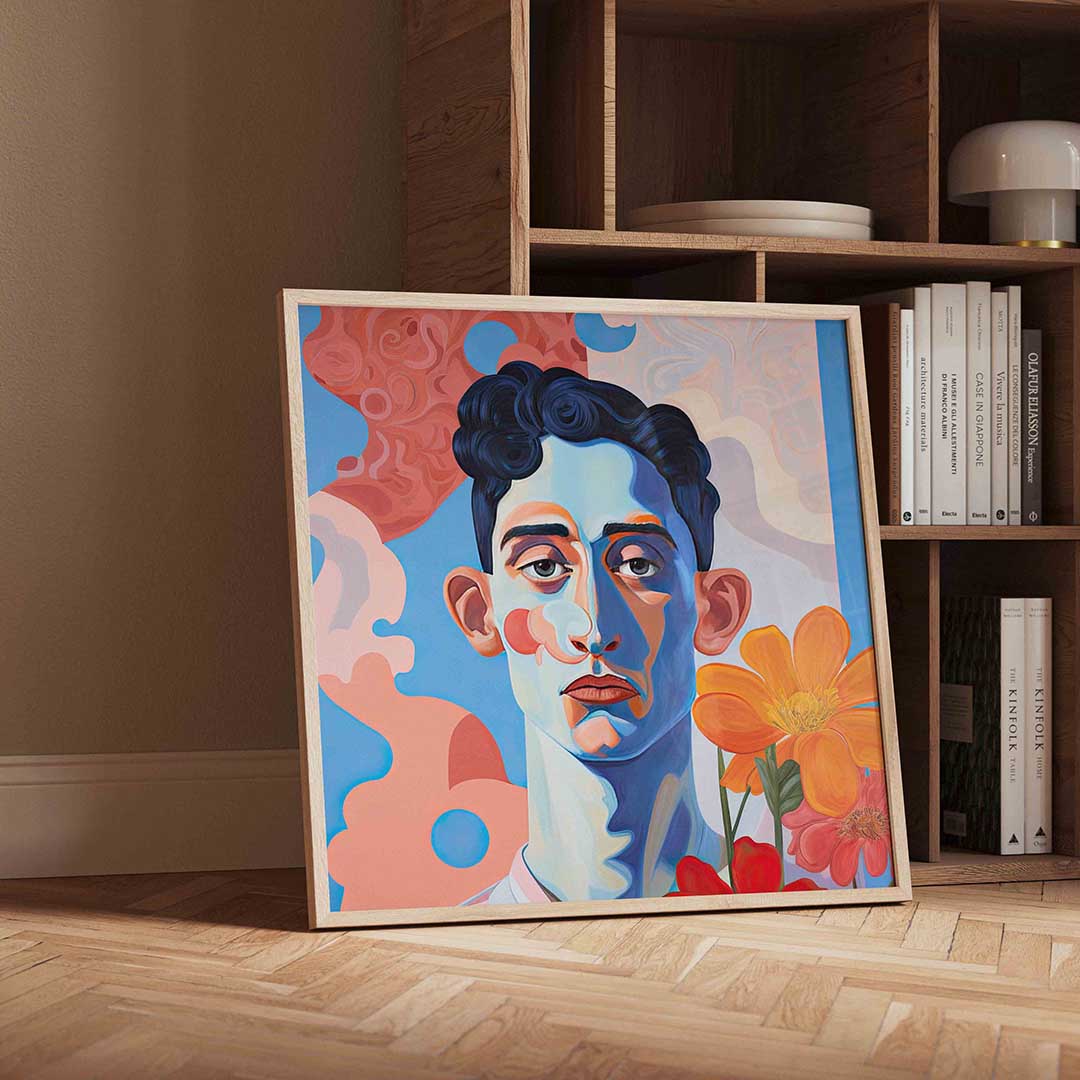 Portret met bloemen Poster