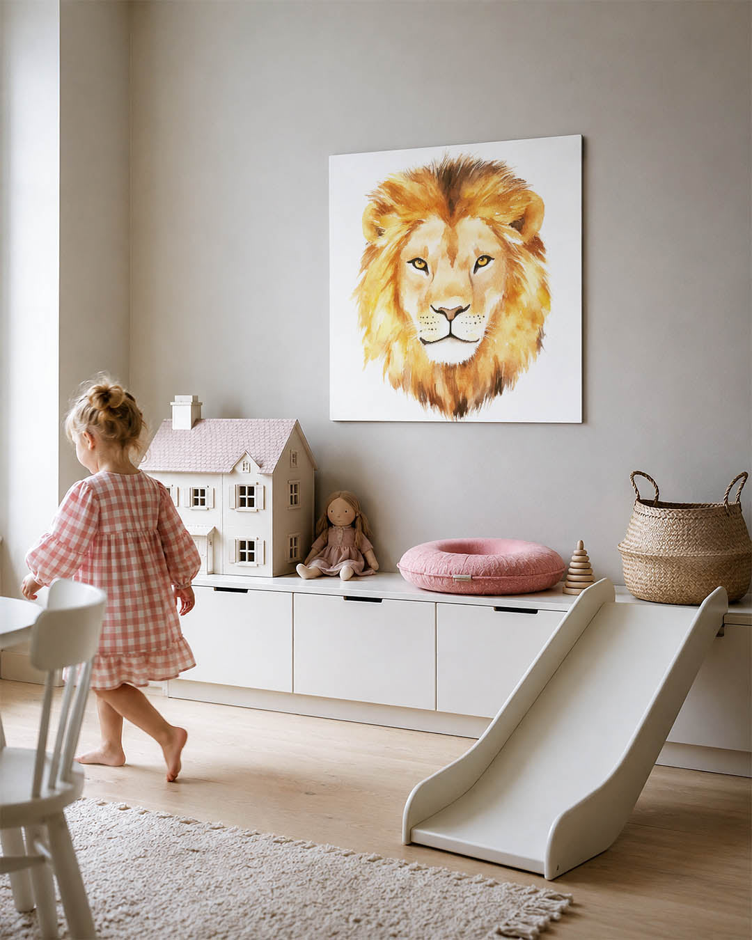 Leeuwenkop aquarel Kunstwerk