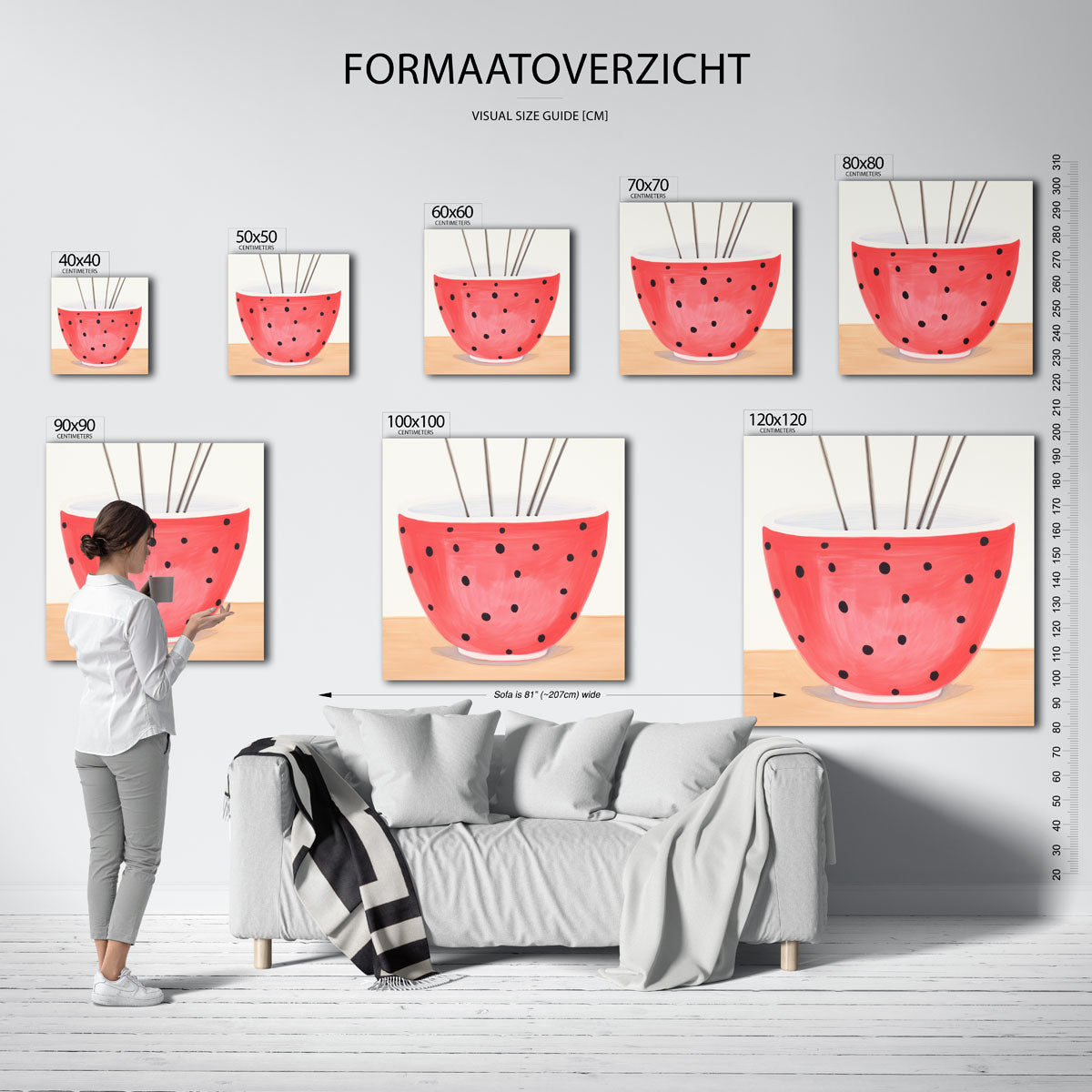 Rode kom met stippen Poster