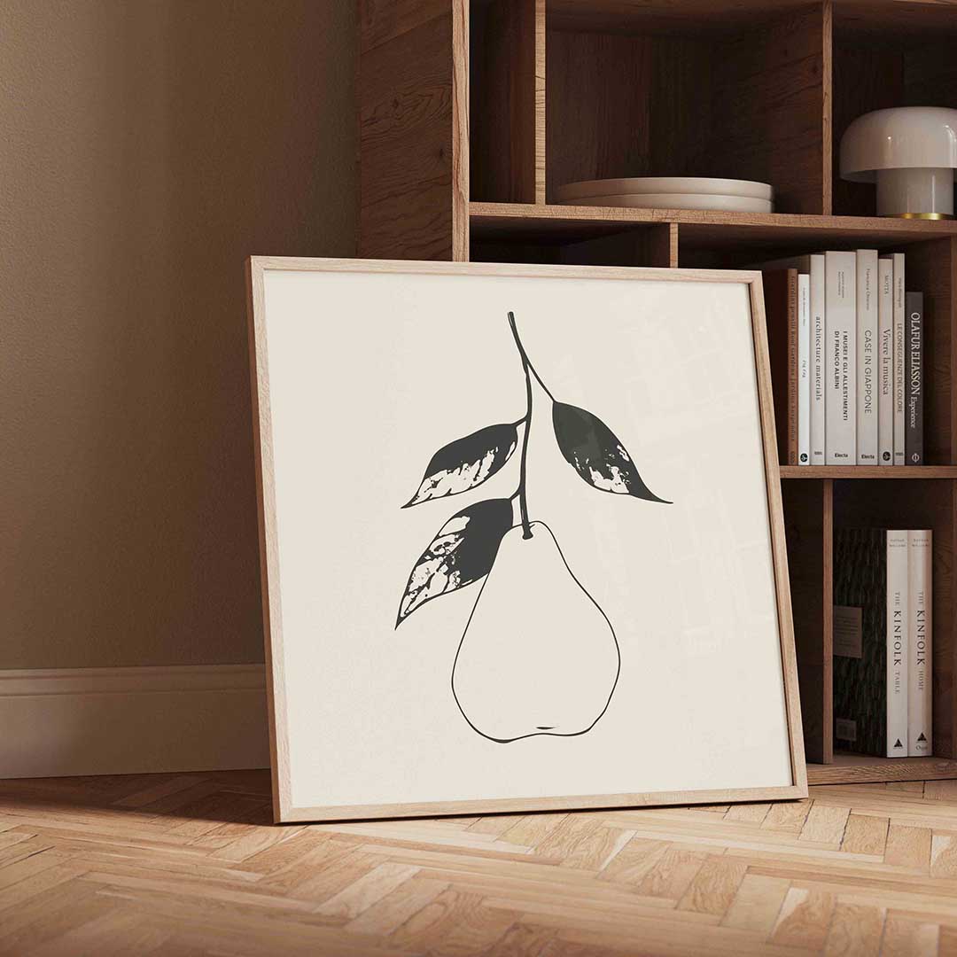 Peer met bladeren Poster