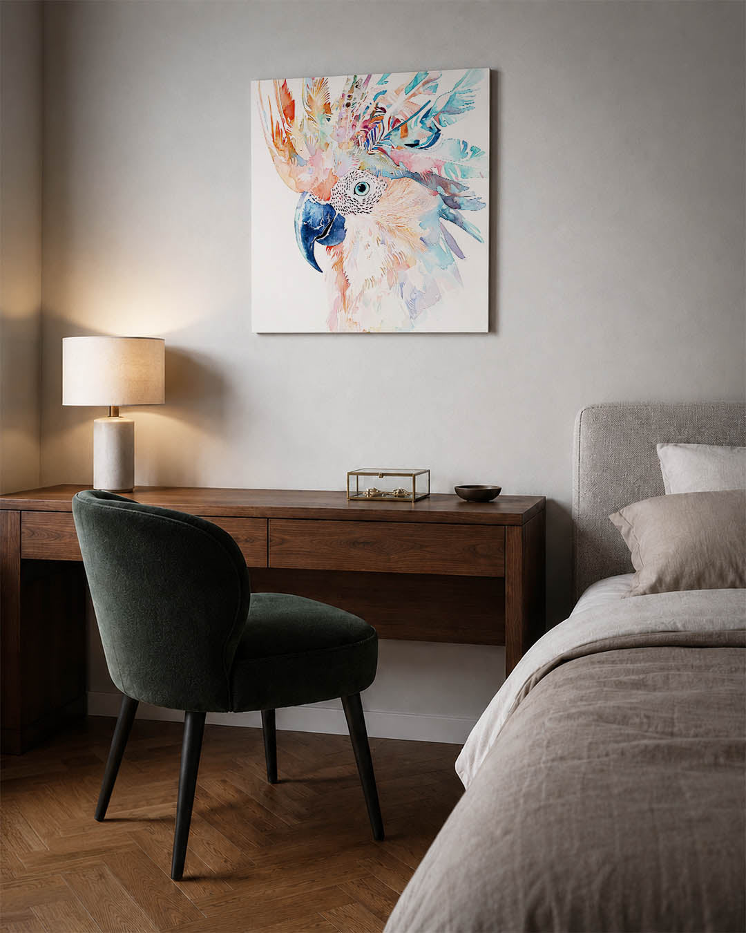 Vrolijke vogel illustratie Kunstwerk