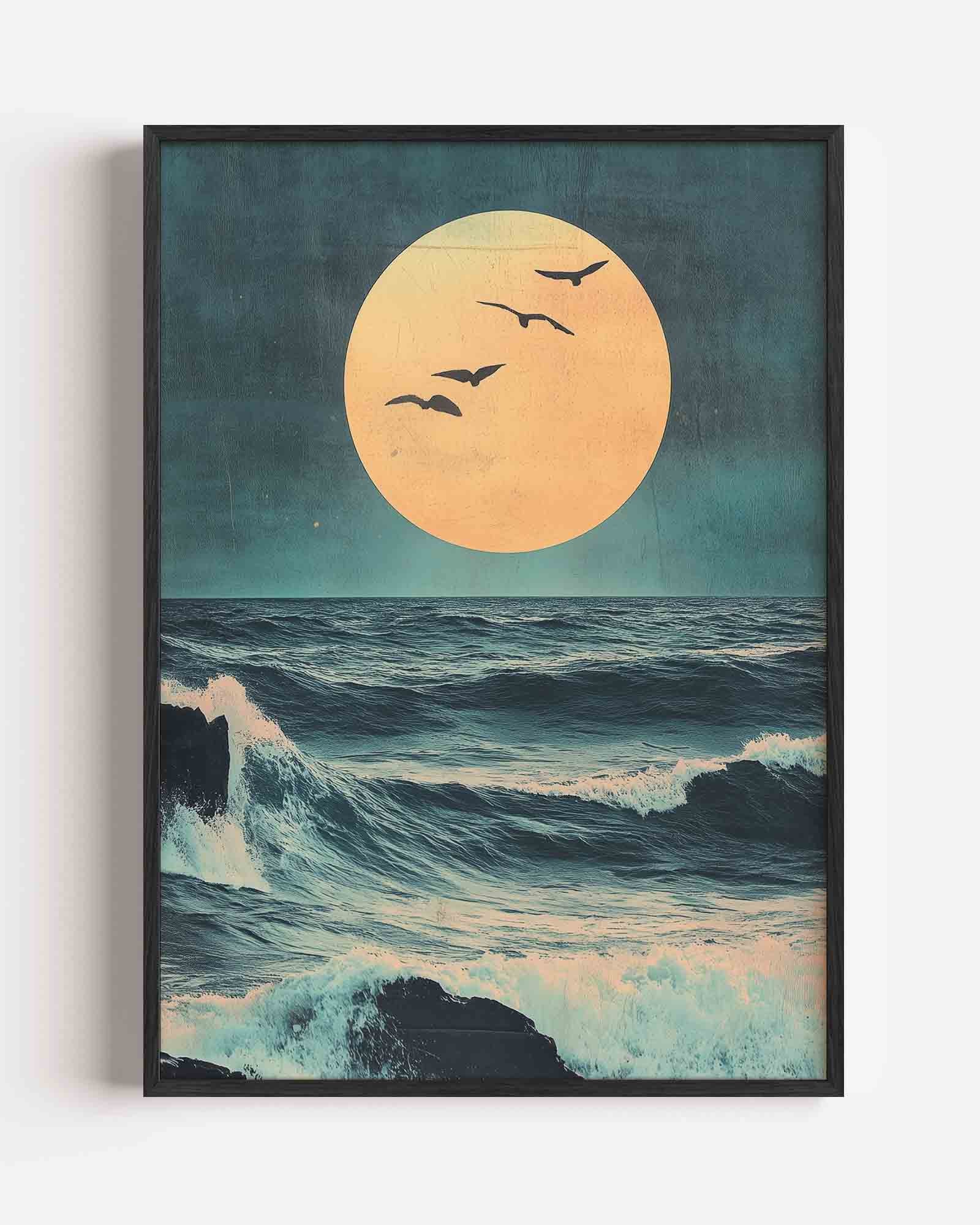 Vogels boven oceaan Poster