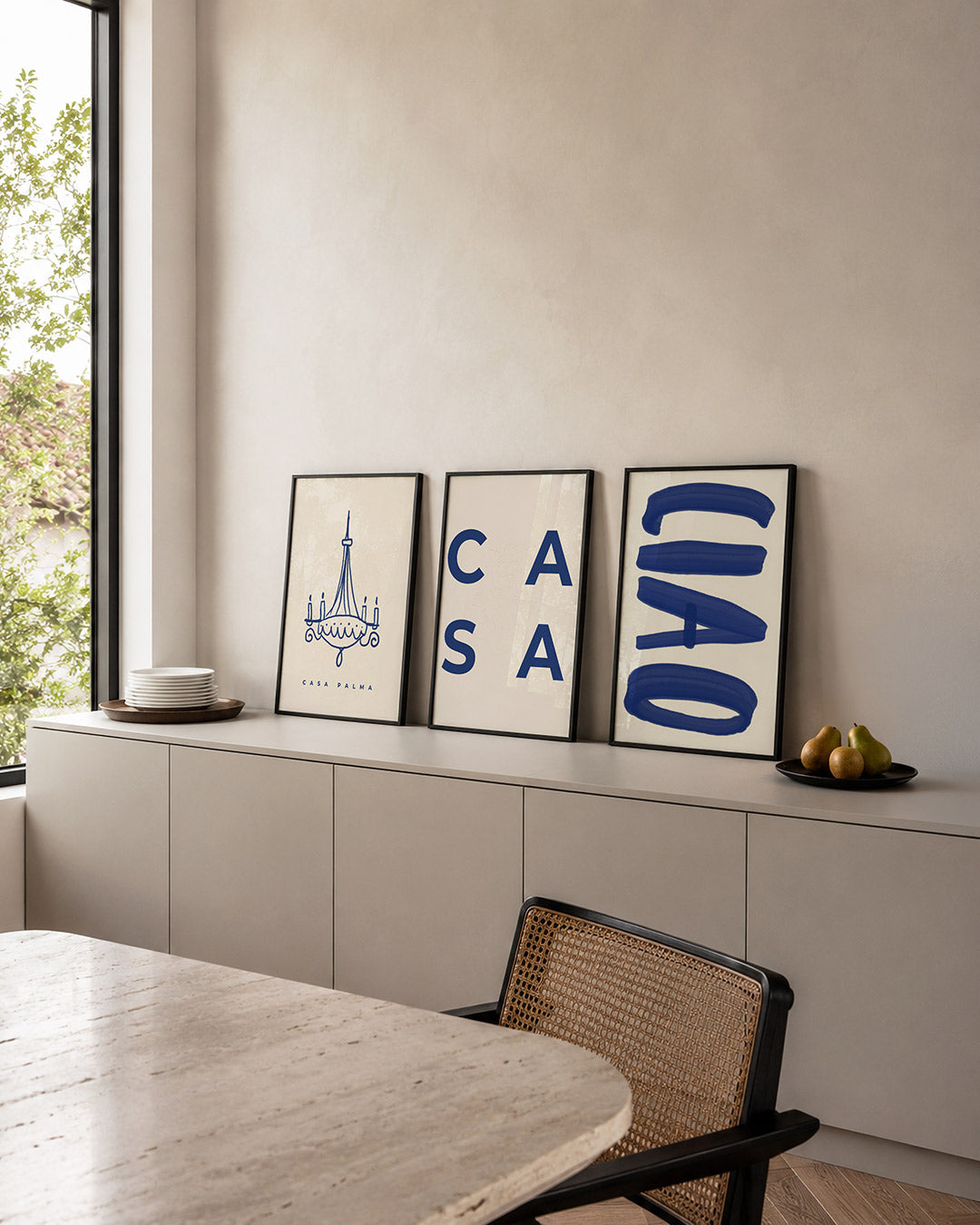 Lijnenspel kroonluchter Posterset