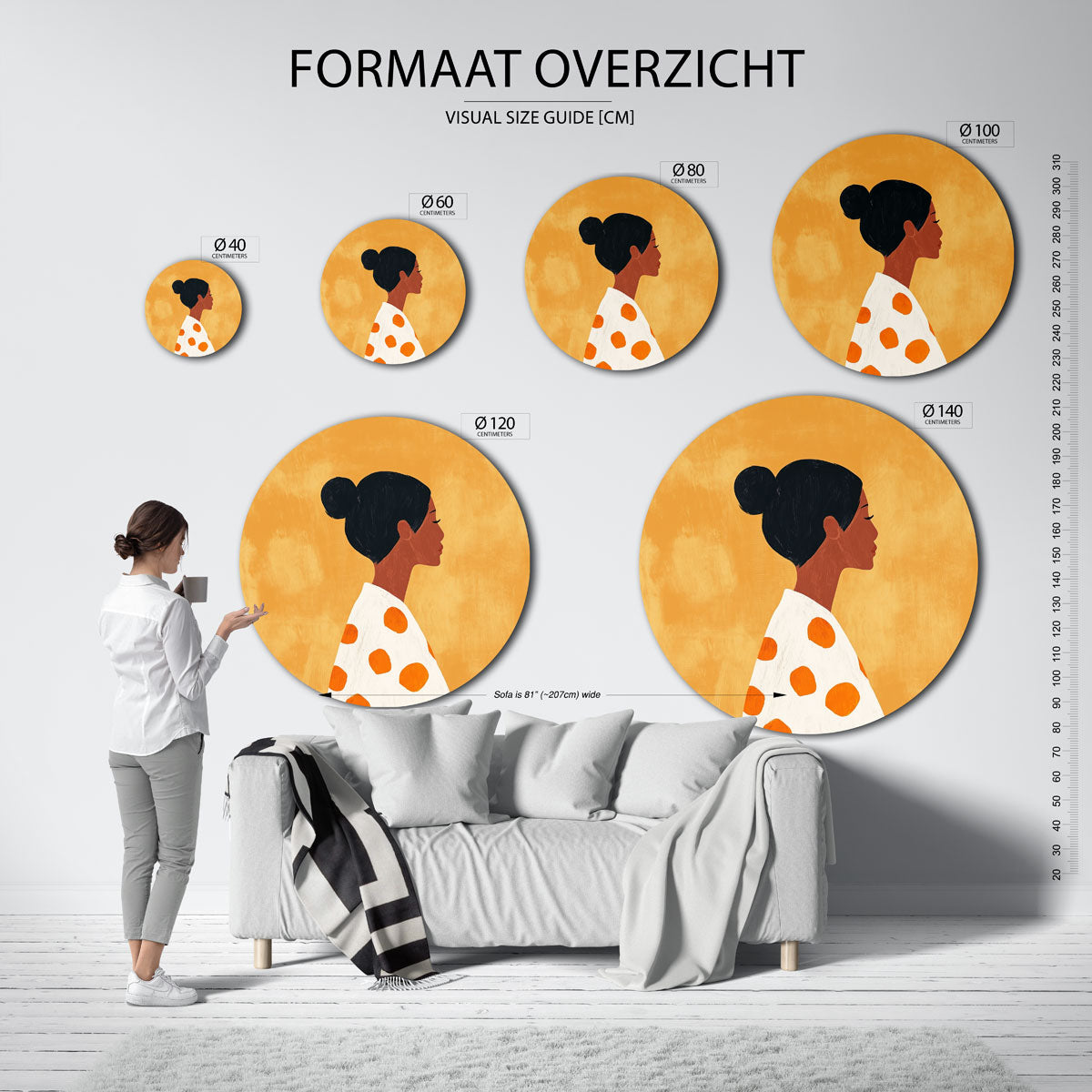 Vrouwelijk profiel Muurcirkel