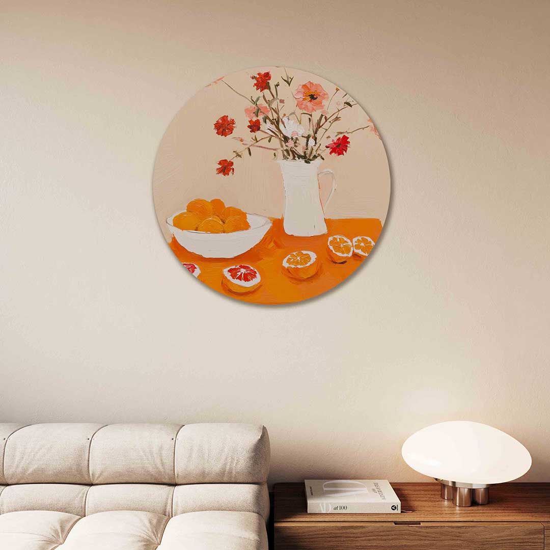 Bloemen en fruit Muurcirkel