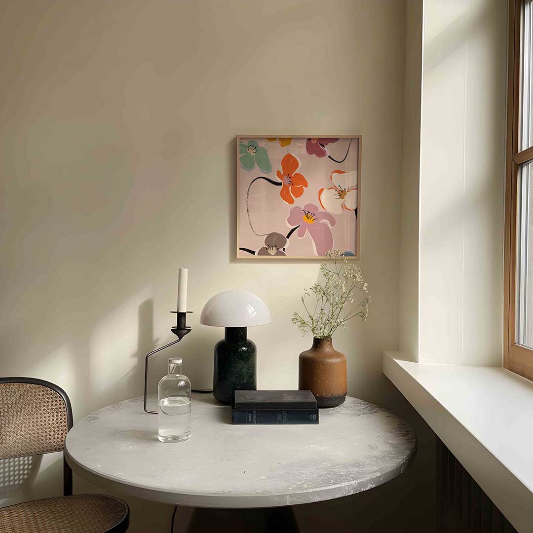 Bloemen en lijnen Poster