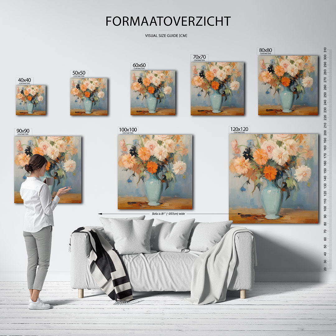 Bloemrijke vaas Kunstwerk