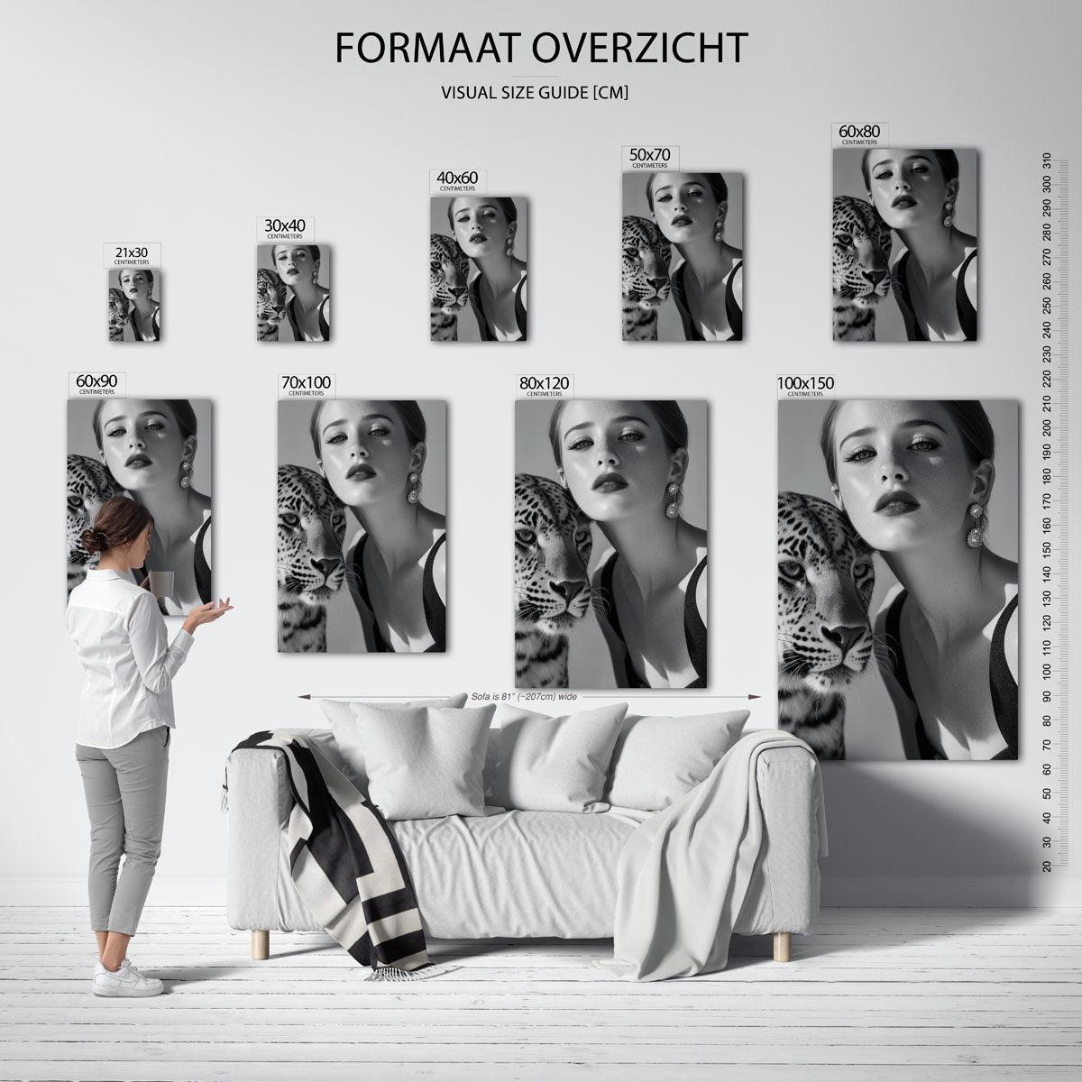 Portret met luipaard Poster