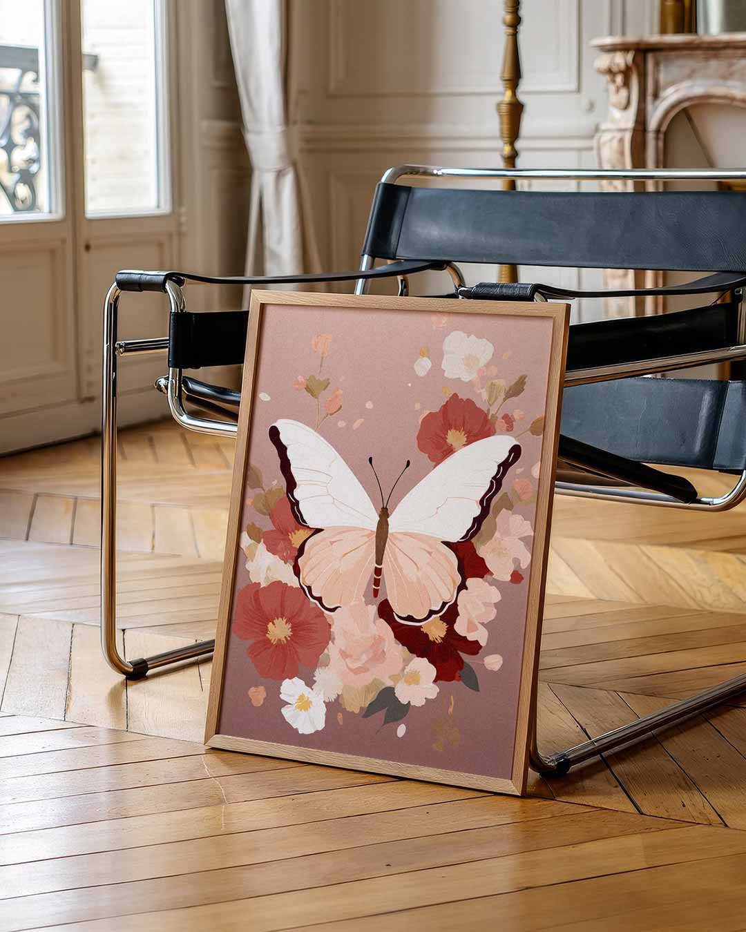 Elegante Vlinderbloemen Poster-WallArtistic
