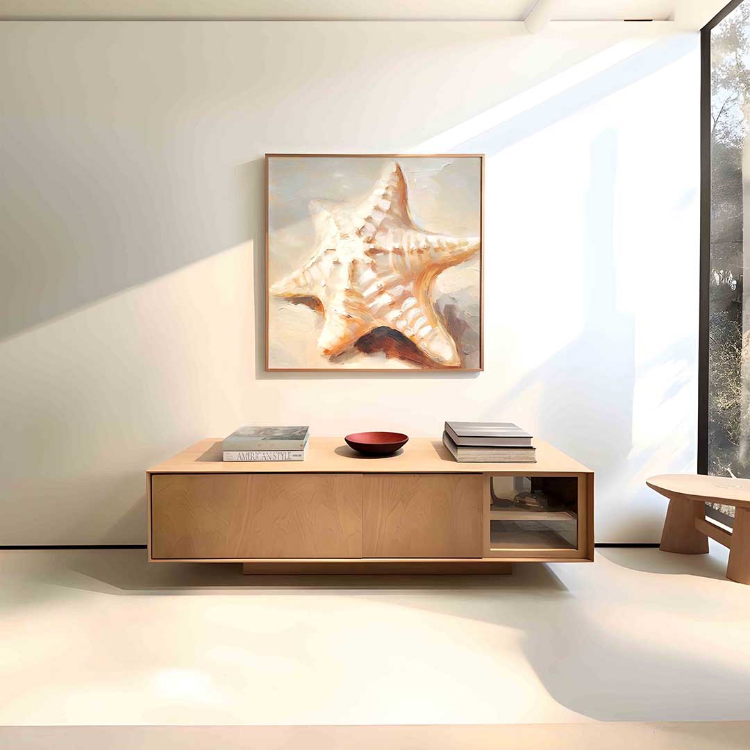Zeester in beige Poster