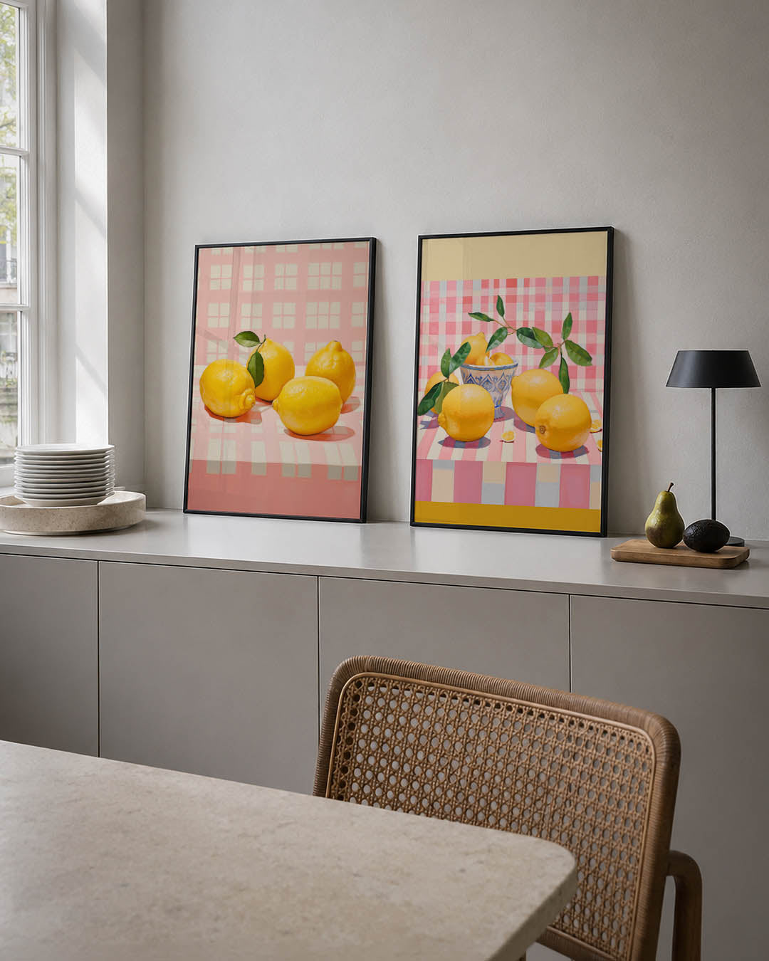 Citroenen en patronen Posterset