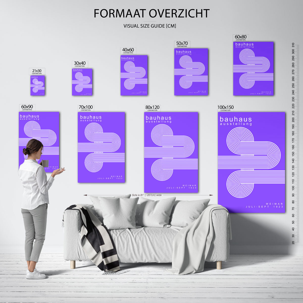 Lijnen en cirkelpatronen Poster