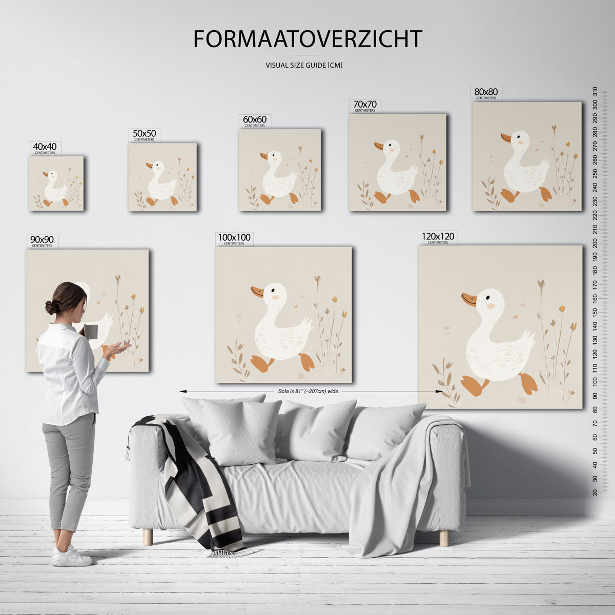 Eend met bloemen Poster