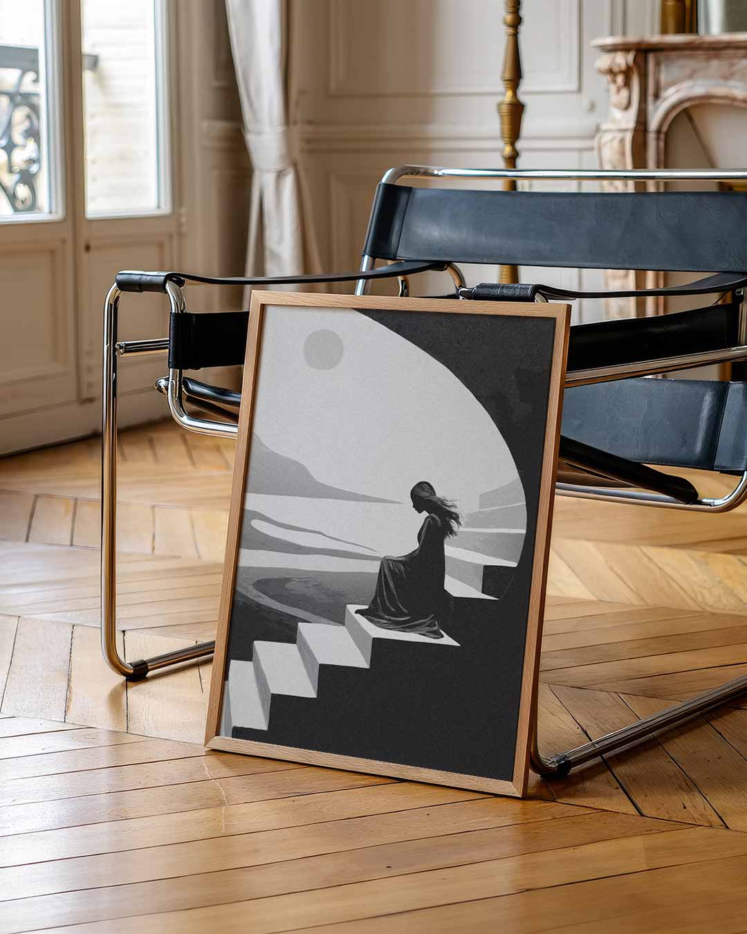 Dromerige Zwart-Wit Landschapsposter-WallArtistic