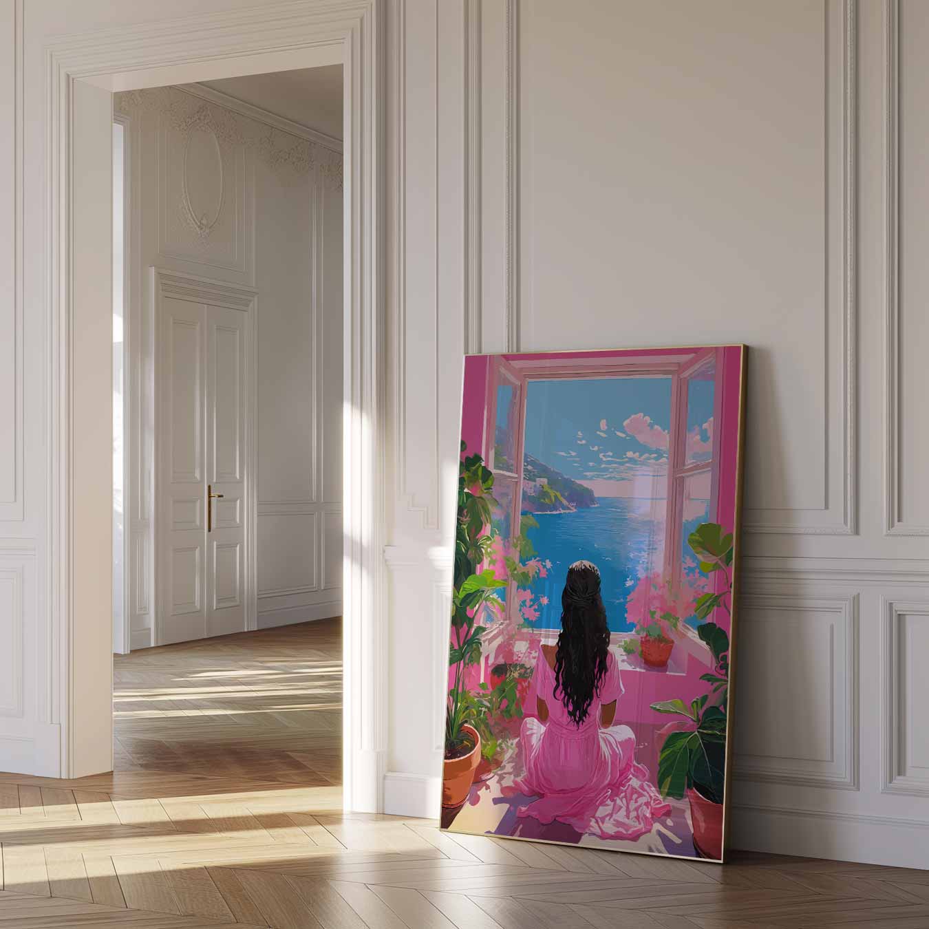 Dromerig Uitzicht aan Zee Poster-WallArtistic