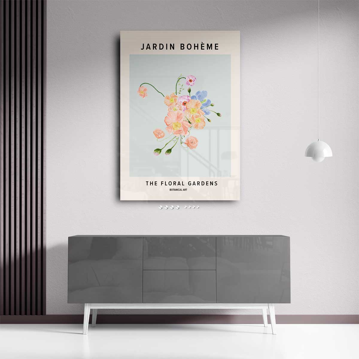 Bloemenweelde in Pastel Kunstwerk-canvas-dibond-plexiglas-wanddecoratie-WallArtistic