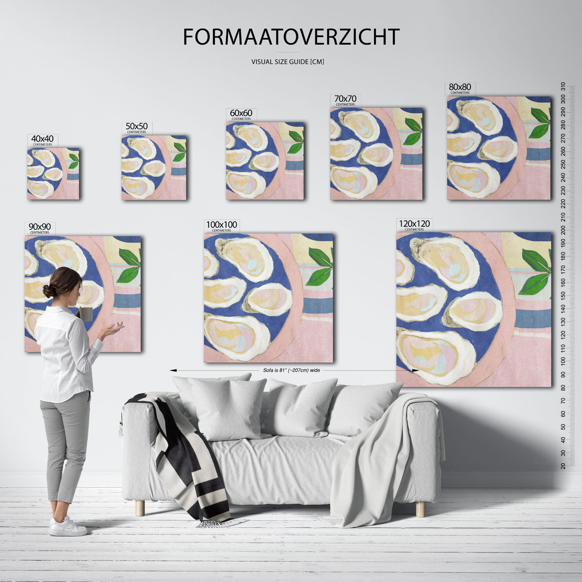 Oesters op bord Poster