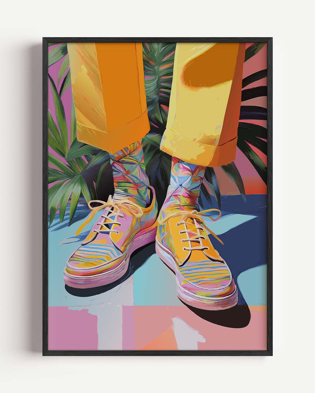 Kleurrijke Tropische Sneaker Vibes Poster-WallArtistic