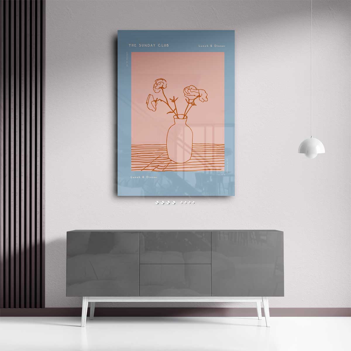 Eenvoudige Bloemenvaas Kunstwerk-canvas-dibond-plexiglas-wanddecoratie-WallArtistic
