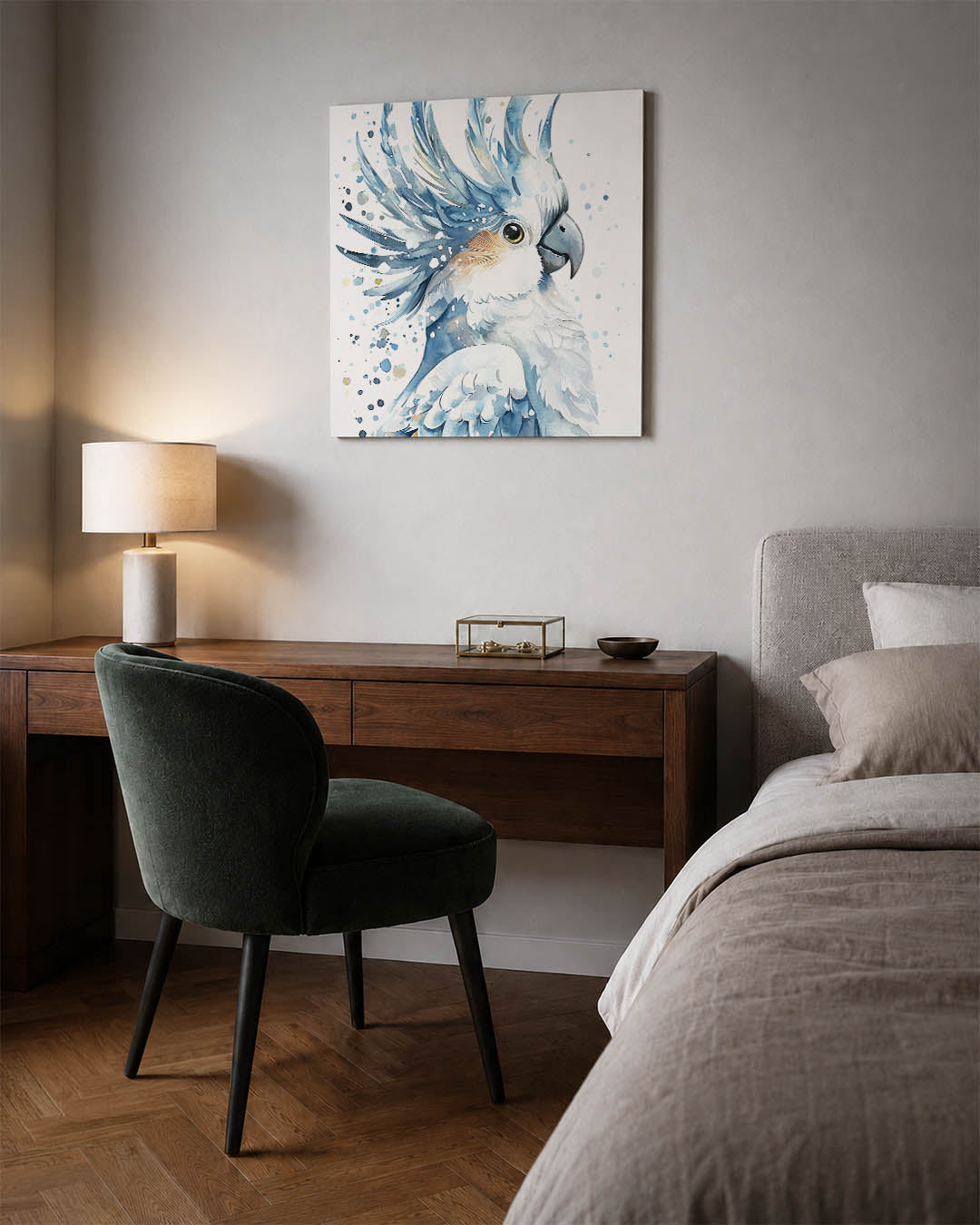 Vogelsilhouet met kleuren Kunstwerk
