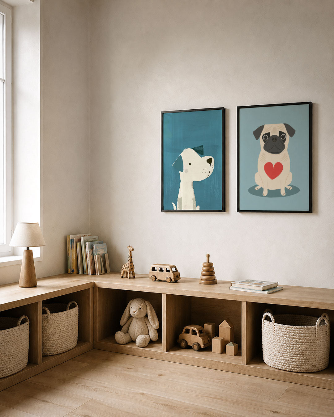 Hond en blauw Posterset