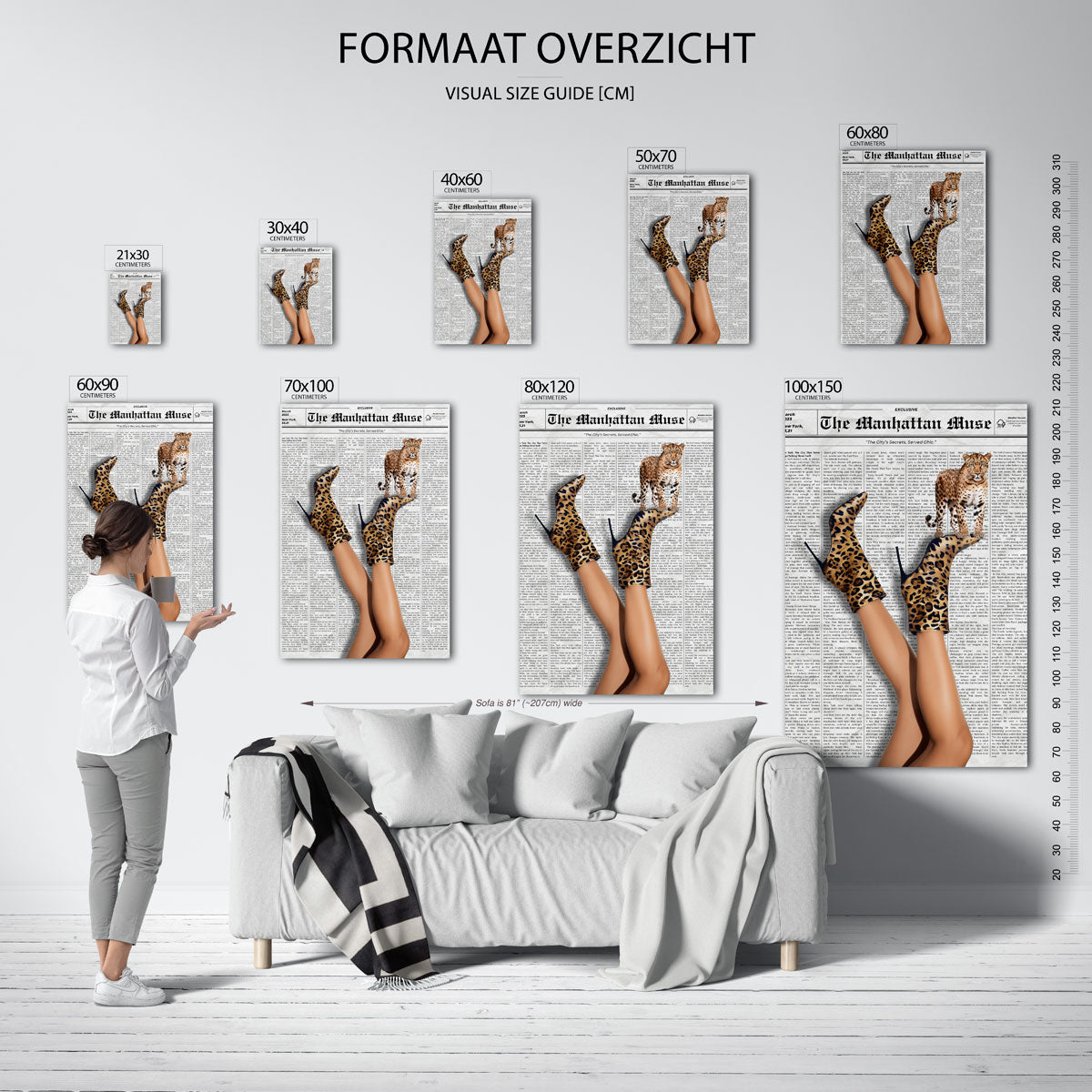 Luipaard en hakken Poster