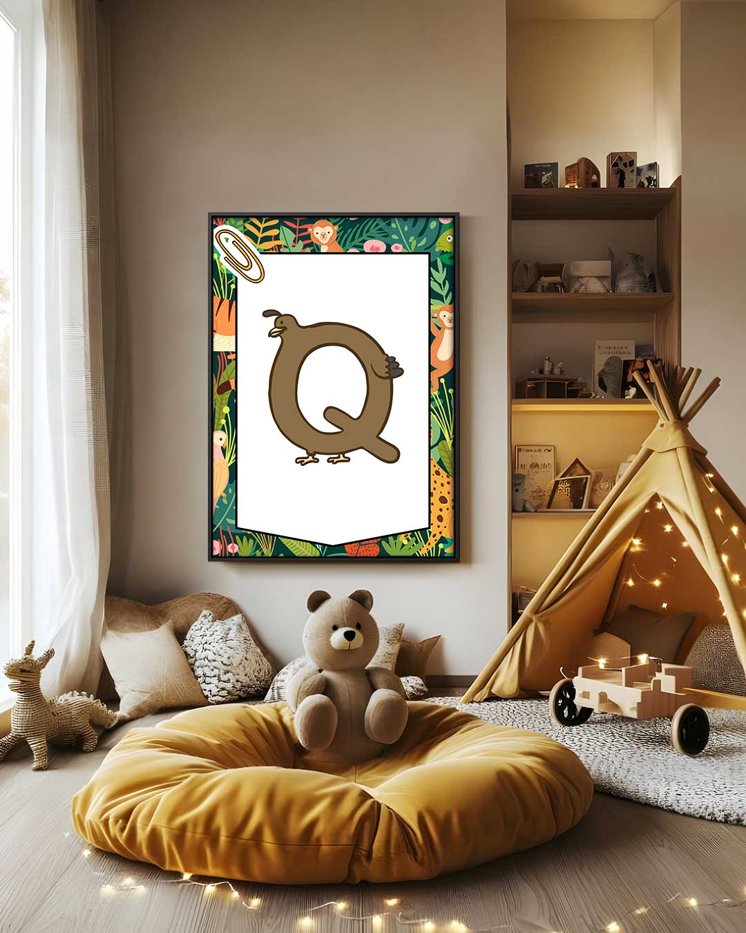 Dierenalfabet Art Print - Q voor Kwakdrankvogel Kunstwerk-canvas-dibond-plexiglas-wanddecoratie-WallArtistic
