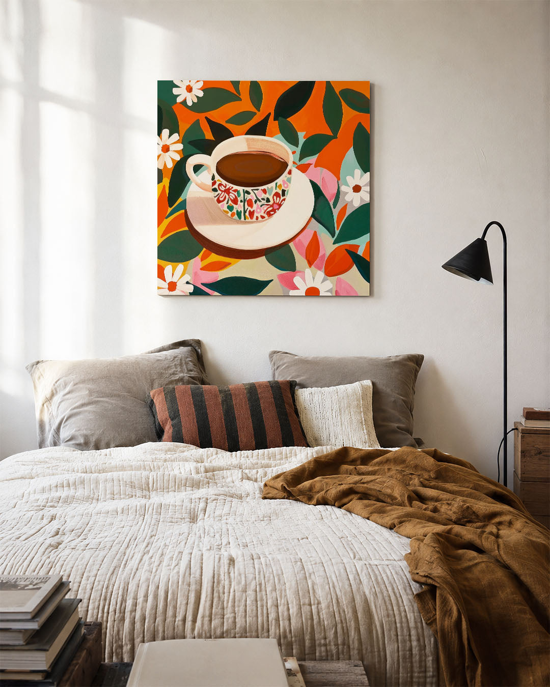 Vrolijke koffiekop Kunstwerk
