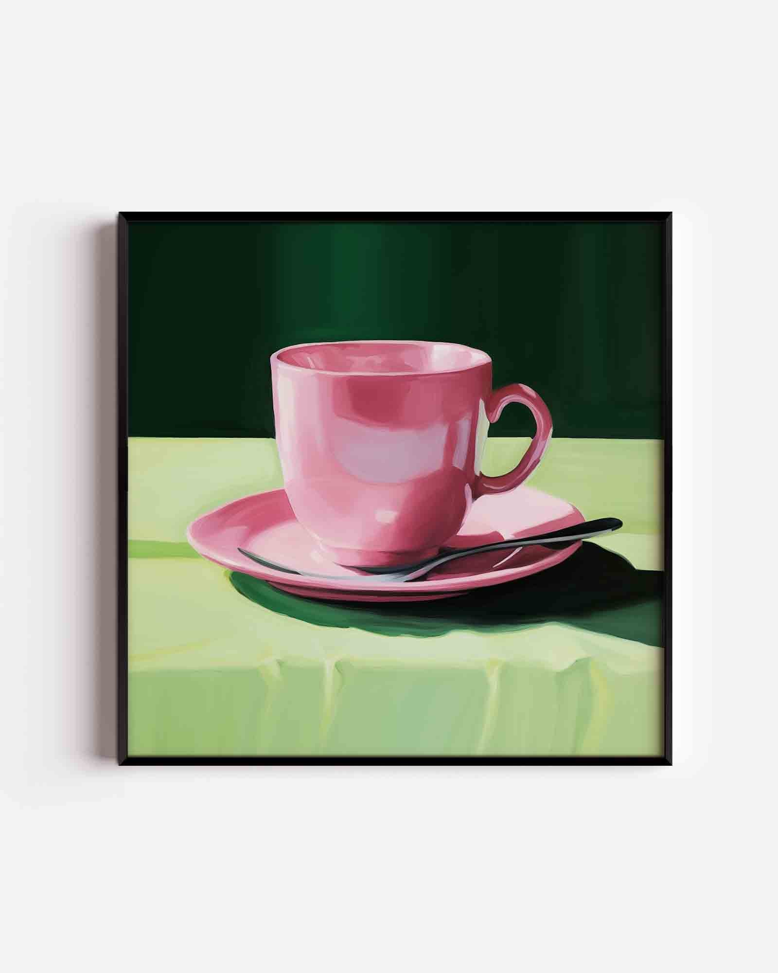 Roze kop en schotel Poster