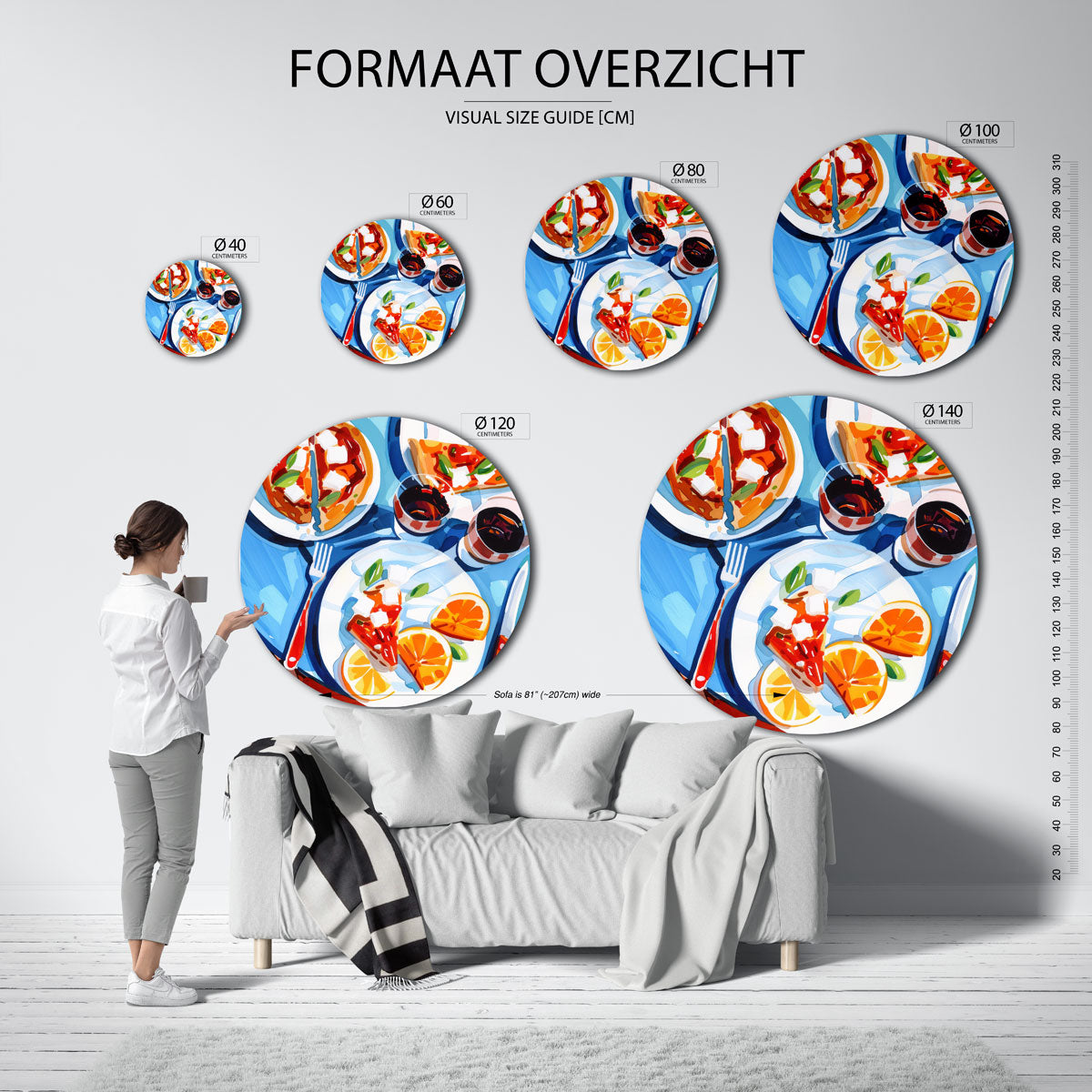 Pizza en sinaasappels Muurcirkel