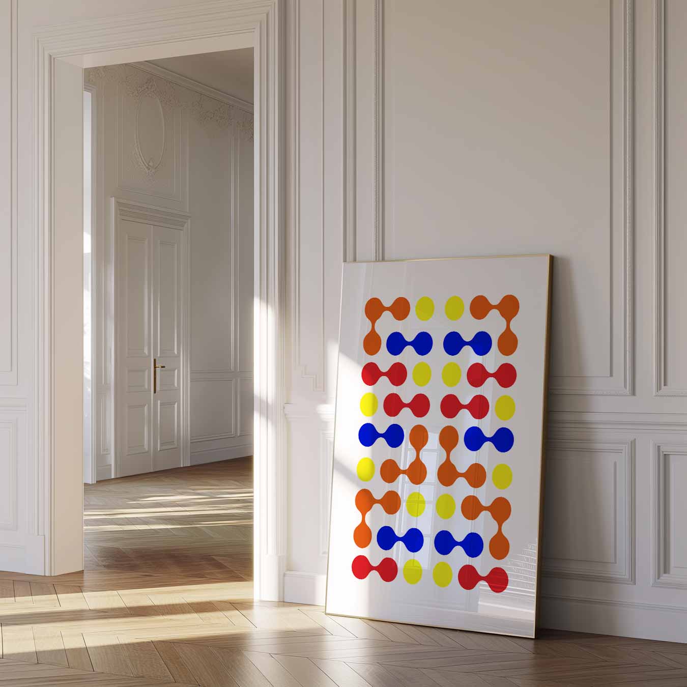 Kleurrijke Abstracte Vormposter-WallArtistic