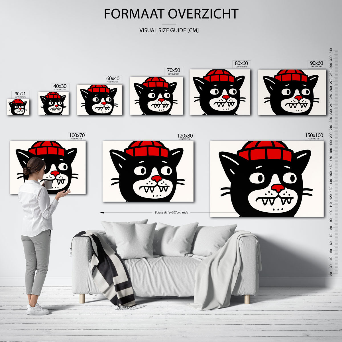 Kat met rode muts Poster