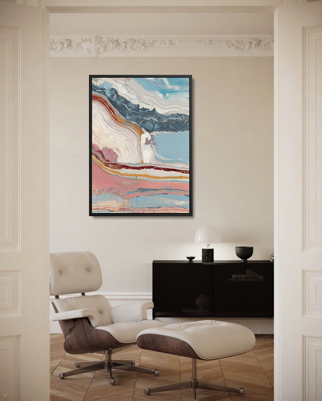 Golvende kleurencompositie Kunstwerk