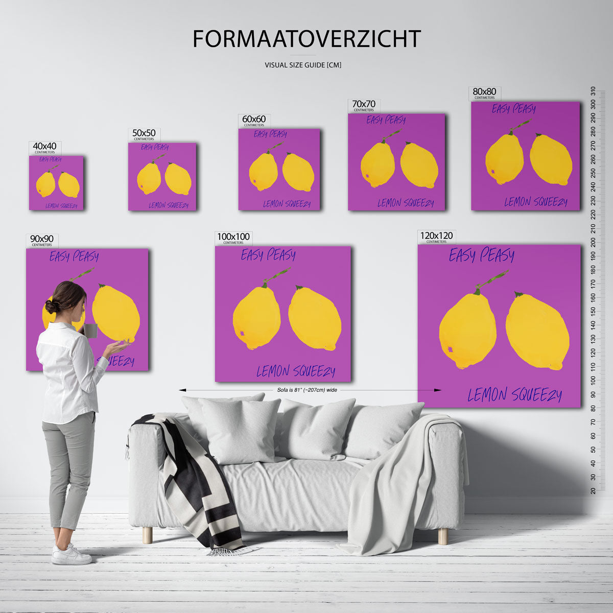 Citroenen op paarse achtergrond Poster