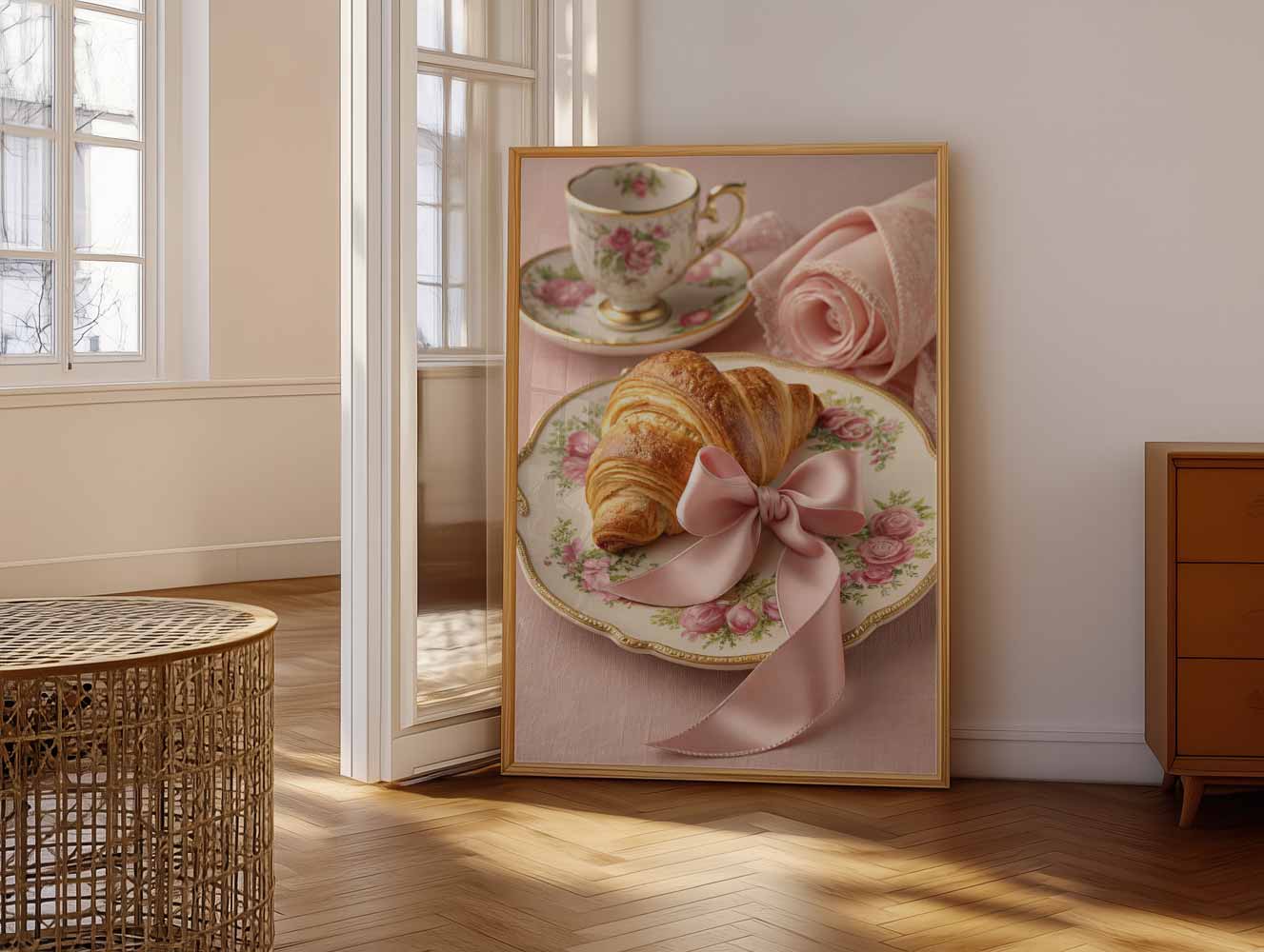 Elegante Rozen Ontbijtposter-WallArtistic