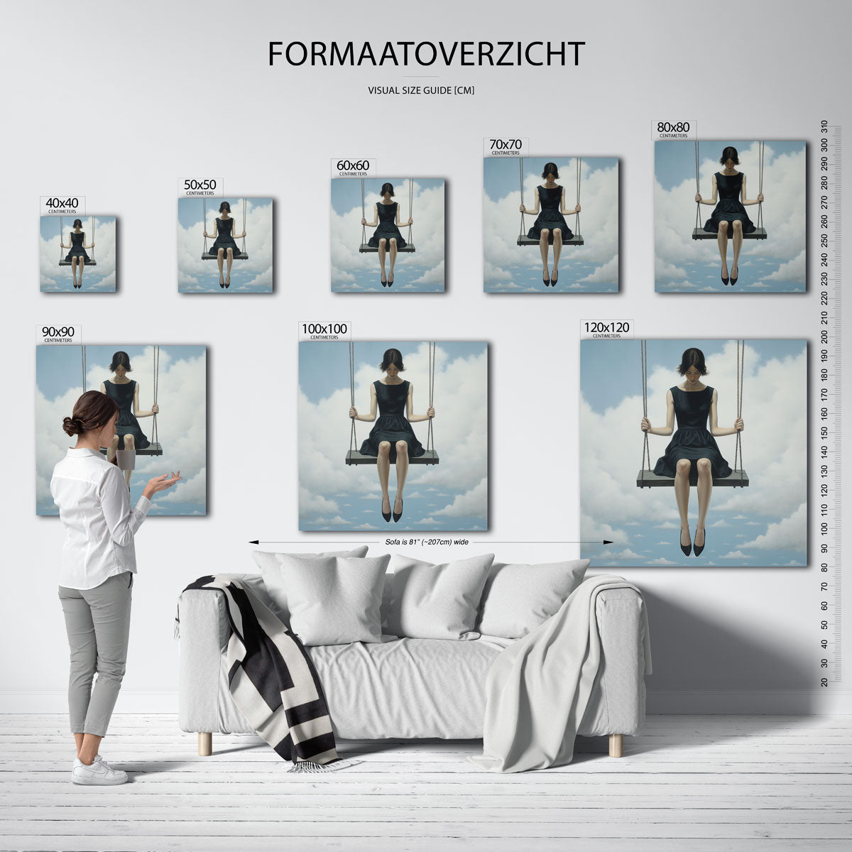 Vrouw op schommel Poster