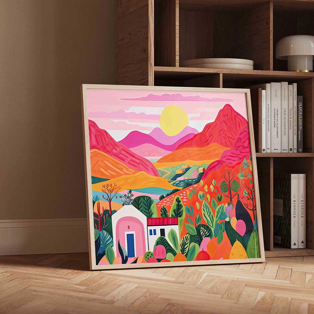 Landschap met bergen Poster