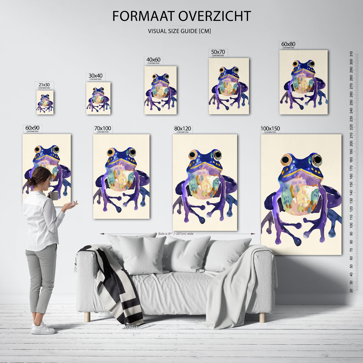 Gekleurde kikker Poster