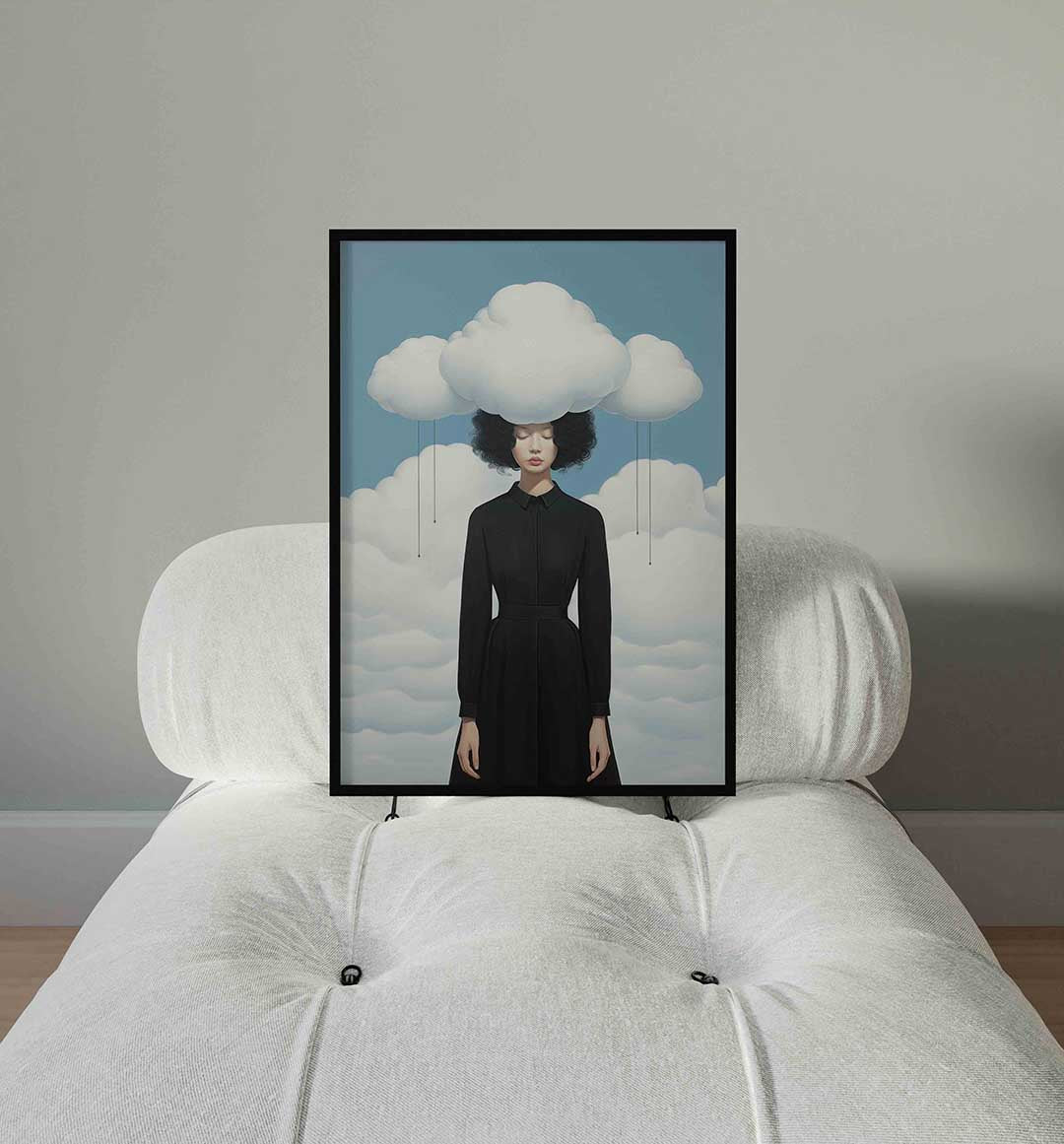 Vrouw met wolken Poster