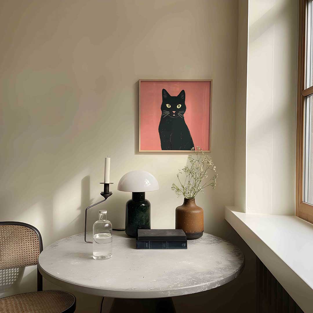 Zwarte kat Poster