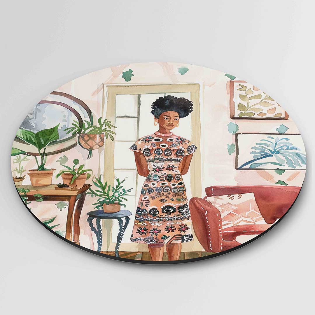 Vrouw in interieur Muurcirkel