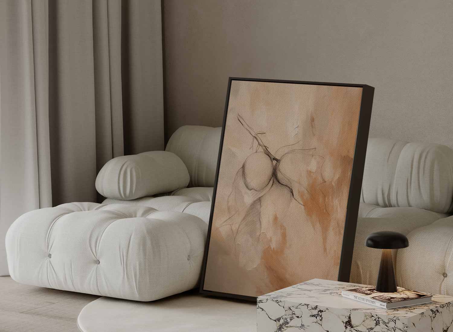 Poëtische Perziken Kunstwerk-canvas-dibond-plexiglas-wanddecoratie-WallArtistic