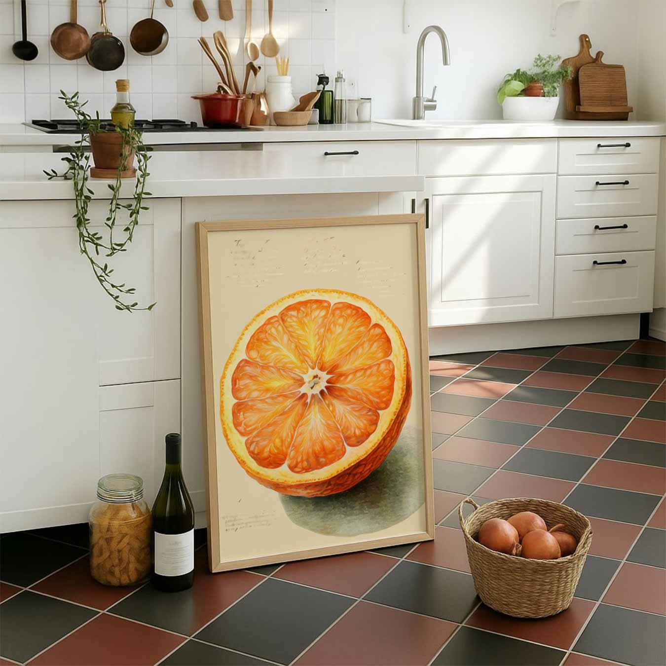 Zonnige Sinaasappel Kunstposter-WallArtistic