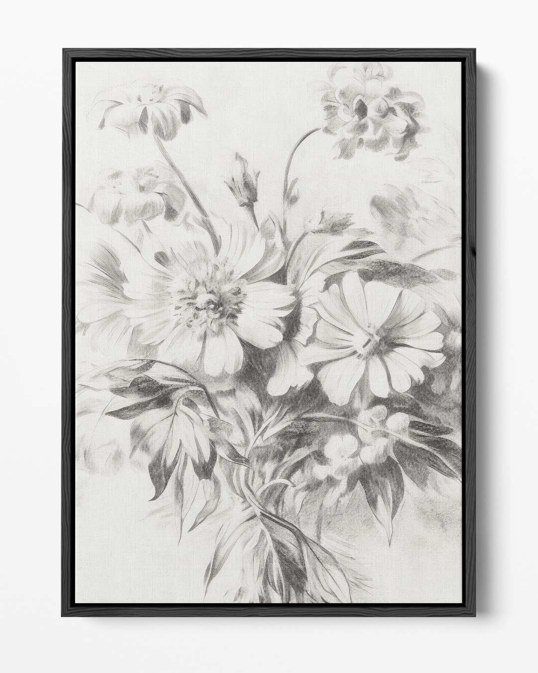 Bloemenpracht in Potlood Kunstwerk-canvas-dibond-plexiglas-wanddecoratie-WallArtistic