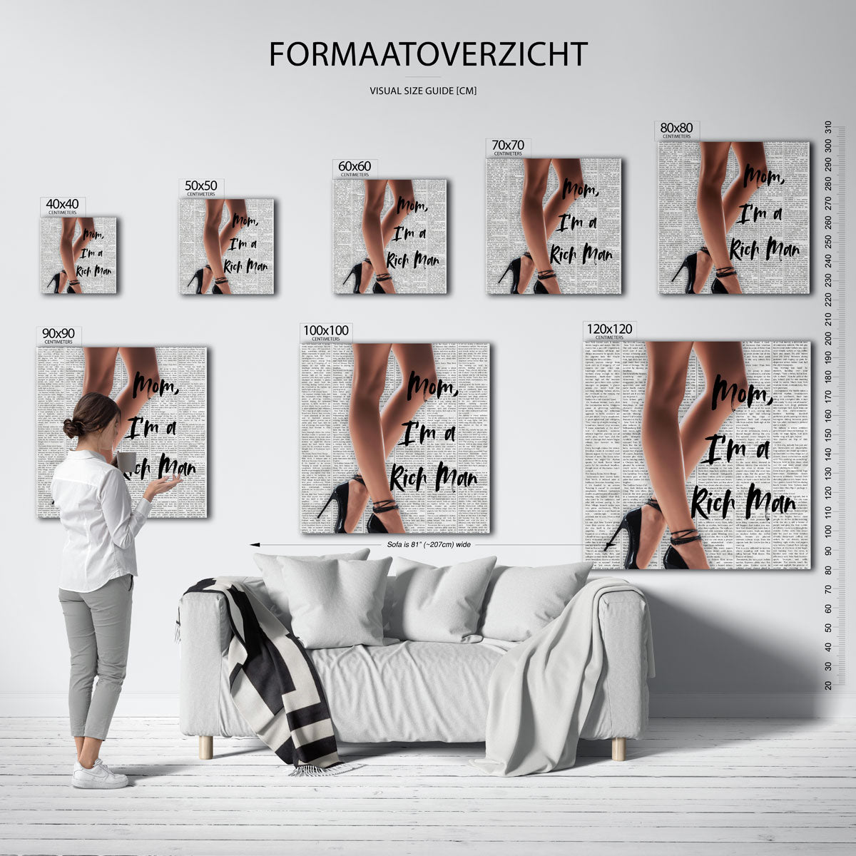 Lange benen en tekst Poster