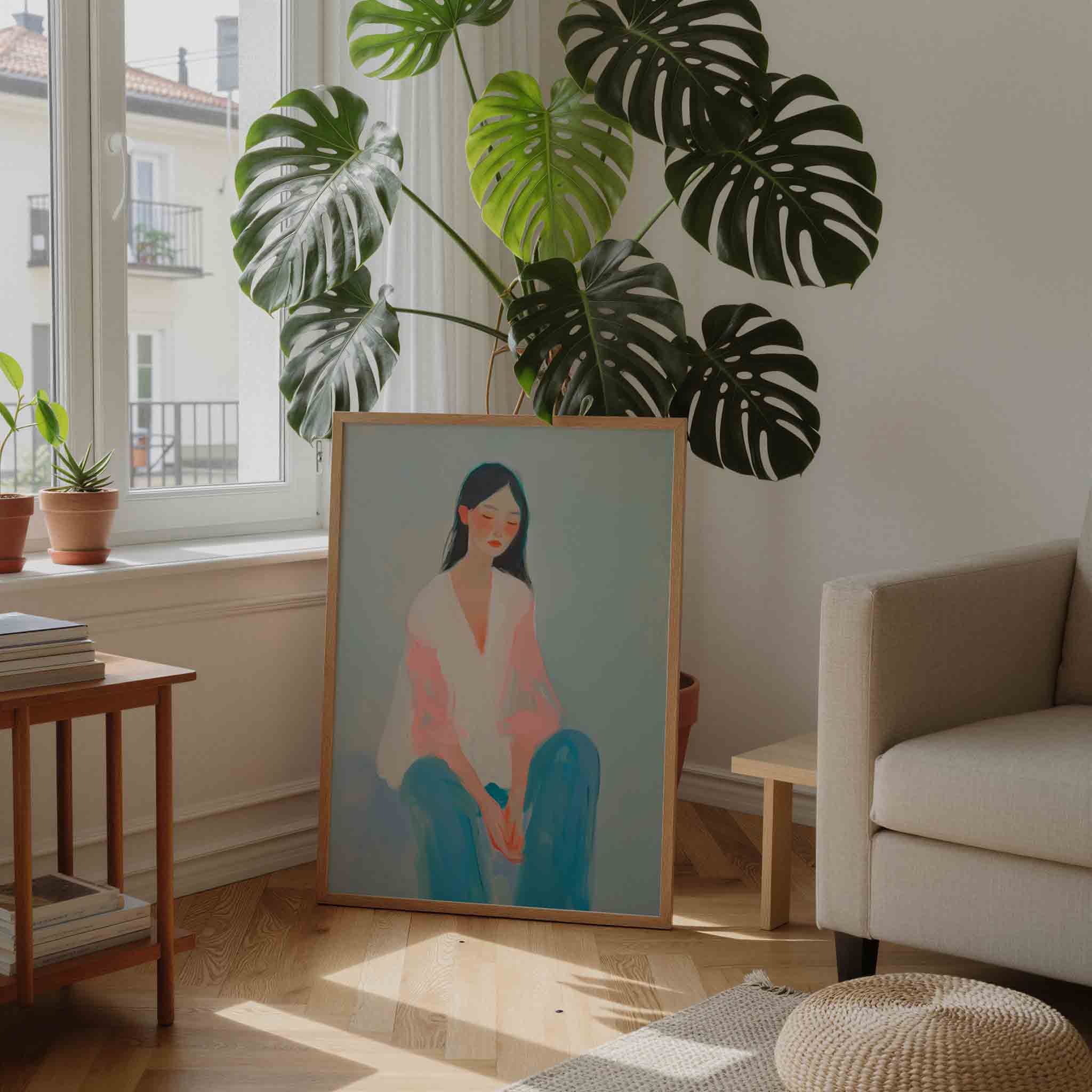 Zittende vrouw Poster