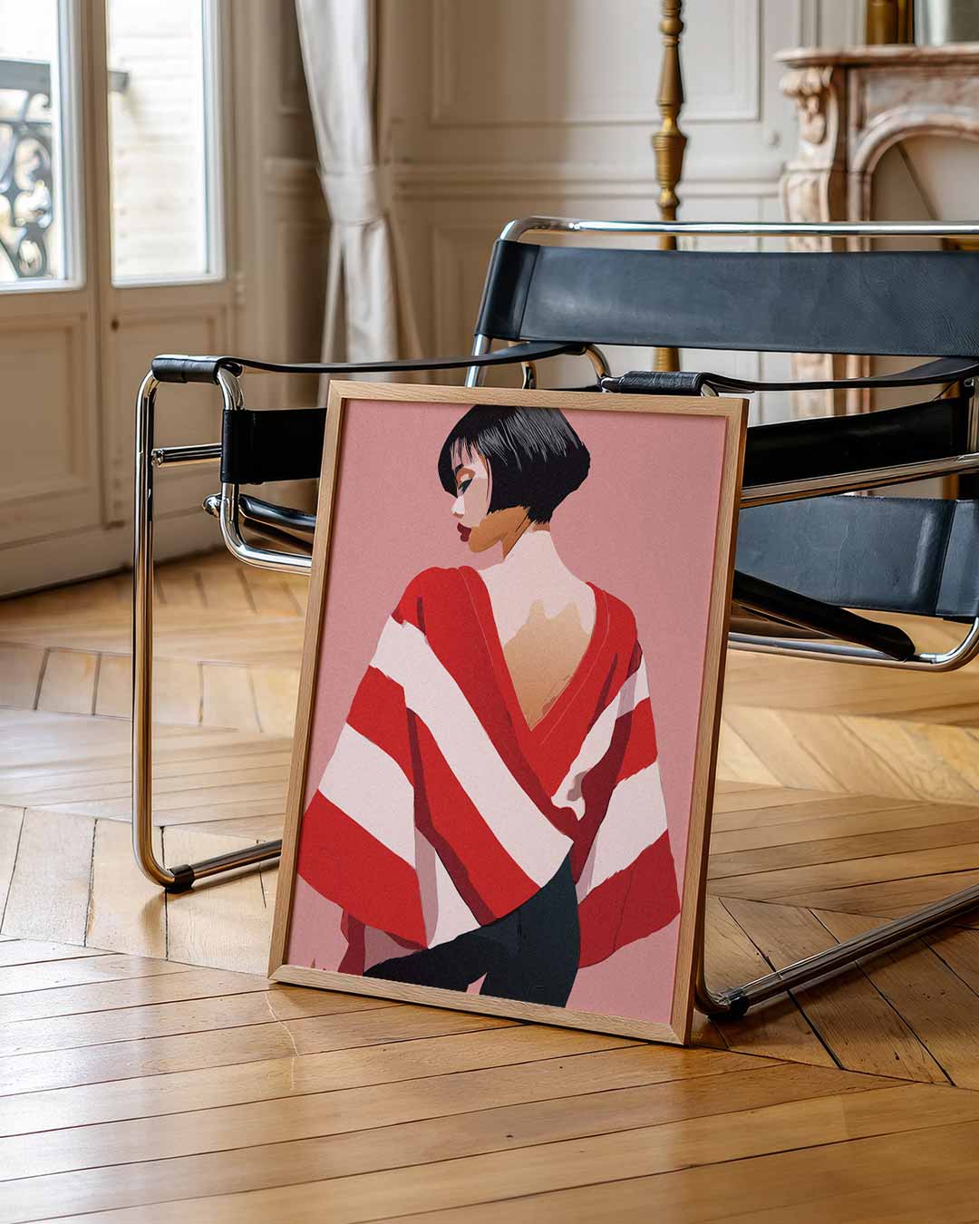 Stijlvolle Retro-Chique Vrouw Poster-WallArtistic