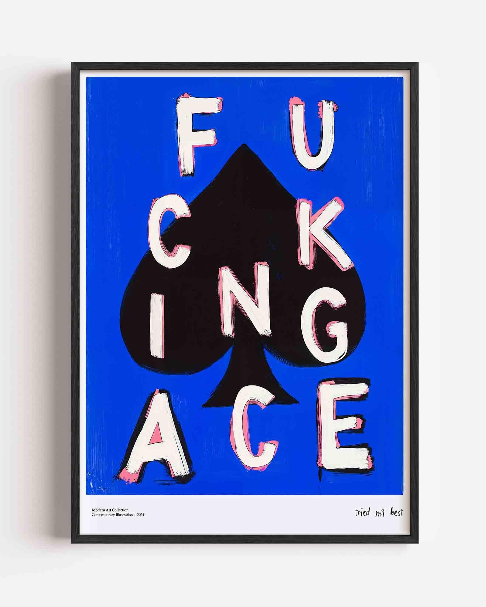 Speelkaart met letters Poster